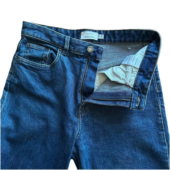 Paris Atelier & Other Stories Wide Leg Jeans Womens Size 29 Dark Wash Cropped - Picture 6 of 12